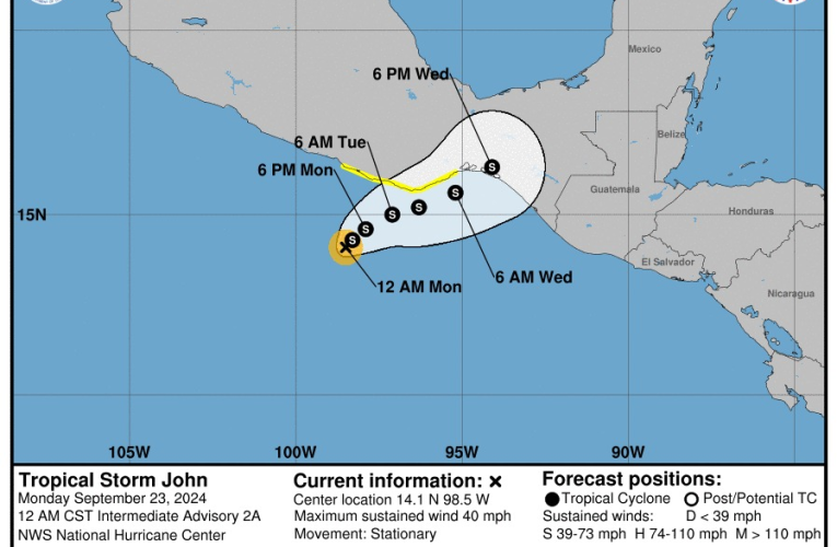 Depresión tropical reclasificada a Tormenta tropical John