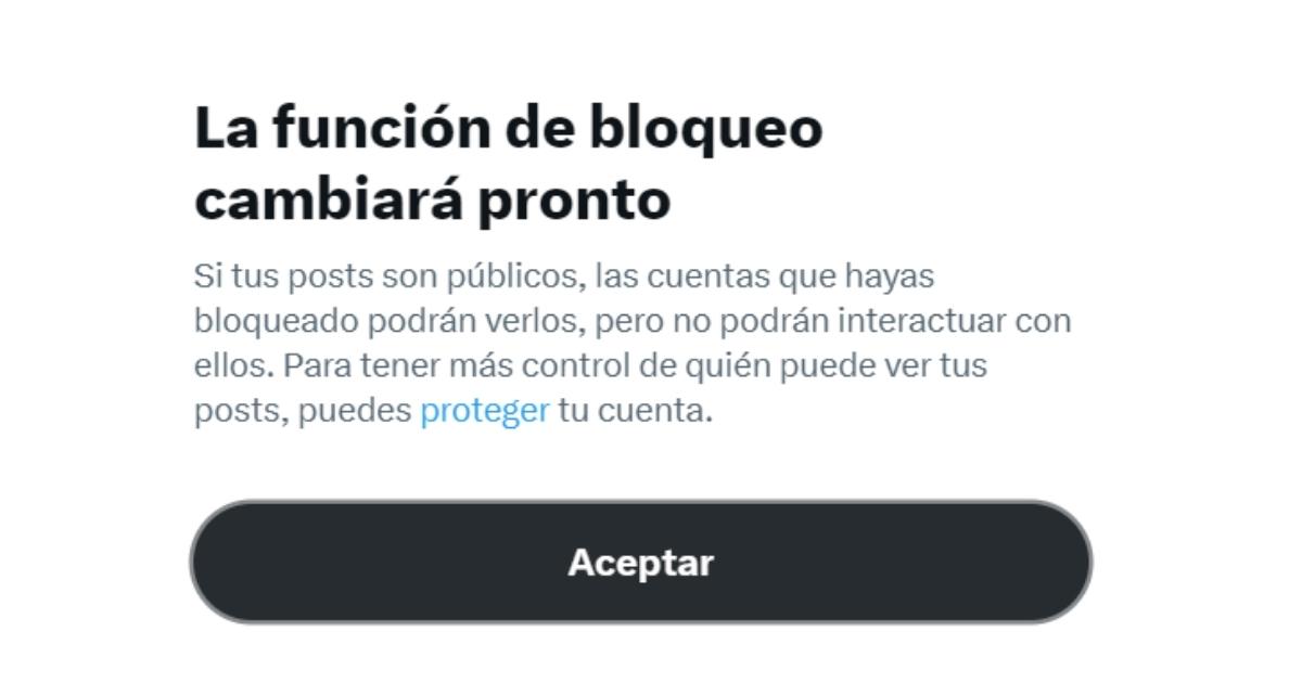 Imagen que muestra el cambio de politica de bloqueos